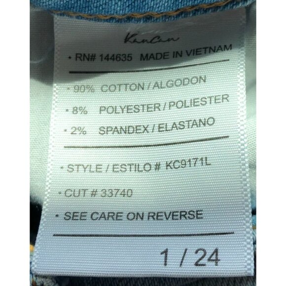 Kancan Mid Rise Ankle Skinny Jeans Women 24 Light Wash Distressed Stretch - Picture 6 of 9